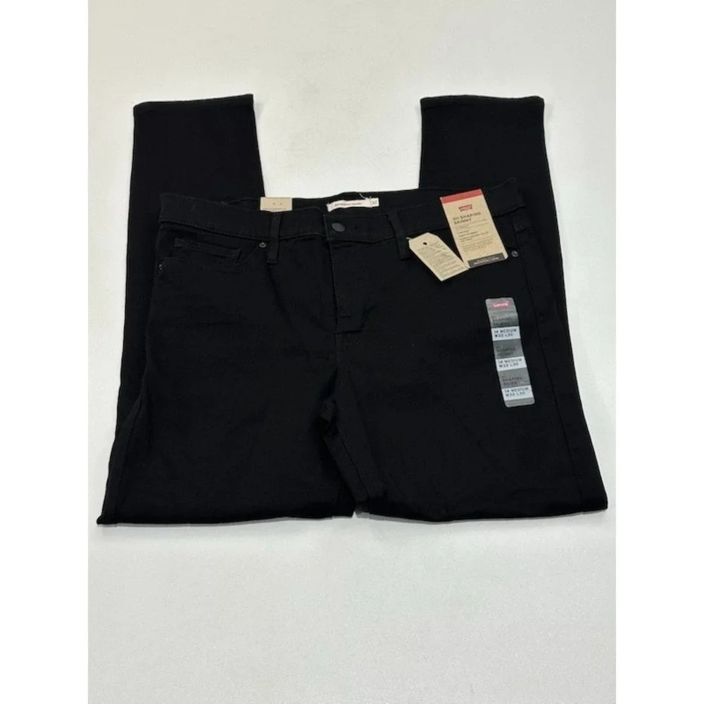 Levi's Women's 311 Shaping Skinny Jeans Black W32 L30 Size 14 NWT Stretch - Picture 2 of 5